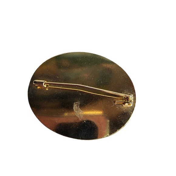 Vintage Italy Micro Mosaic Millefiori 4 Flowers Red Pietra Dura Brooch Pin Oval - Picture 10 of 11